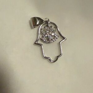 New Silver Hamsa Hand Pendant